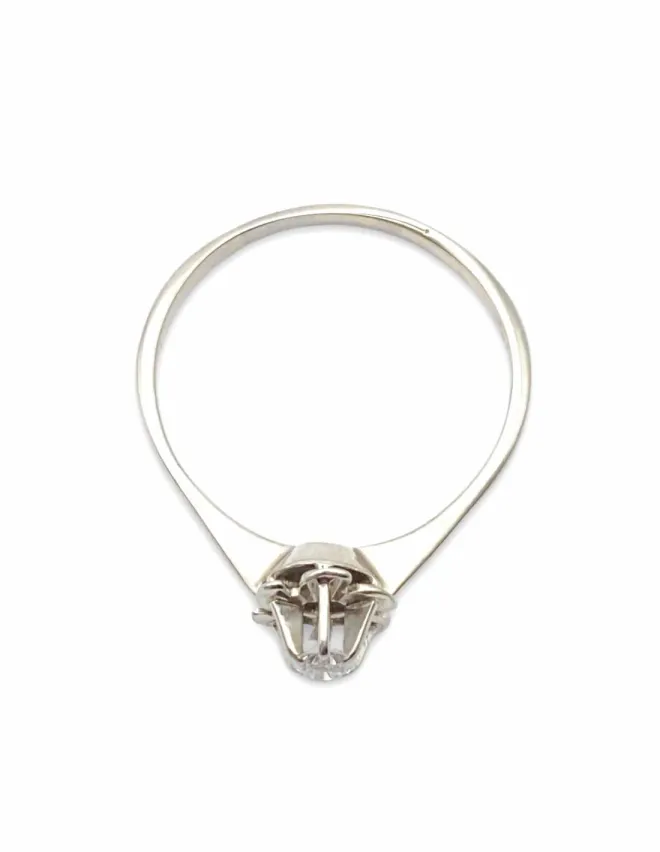 Bague Solitaire Diamant Or Blanc 18k