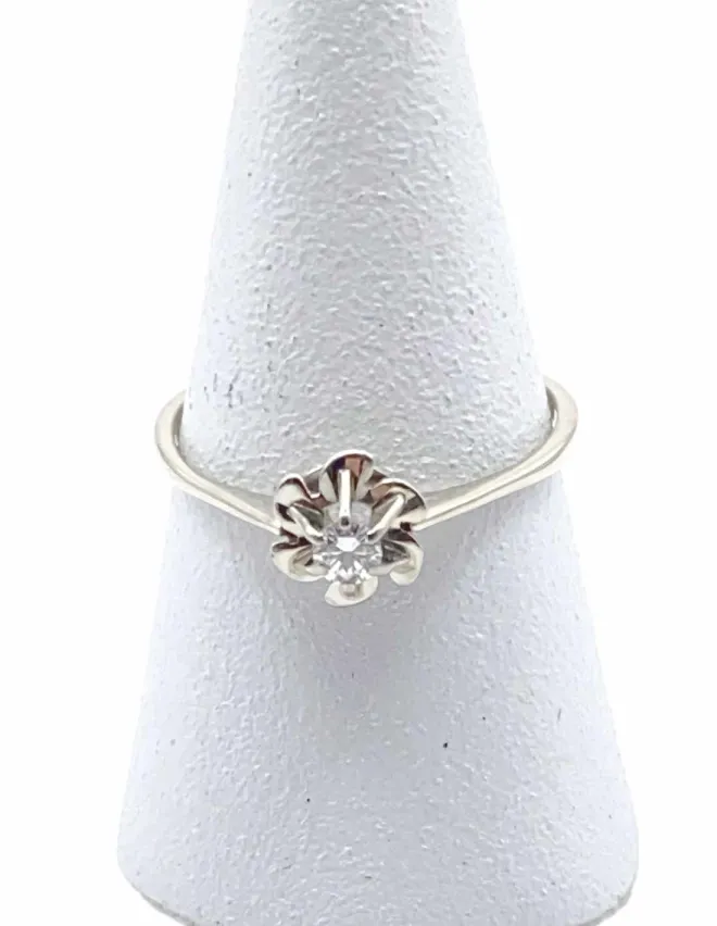 Bague Solitaire Diamant Or Blanc 18k