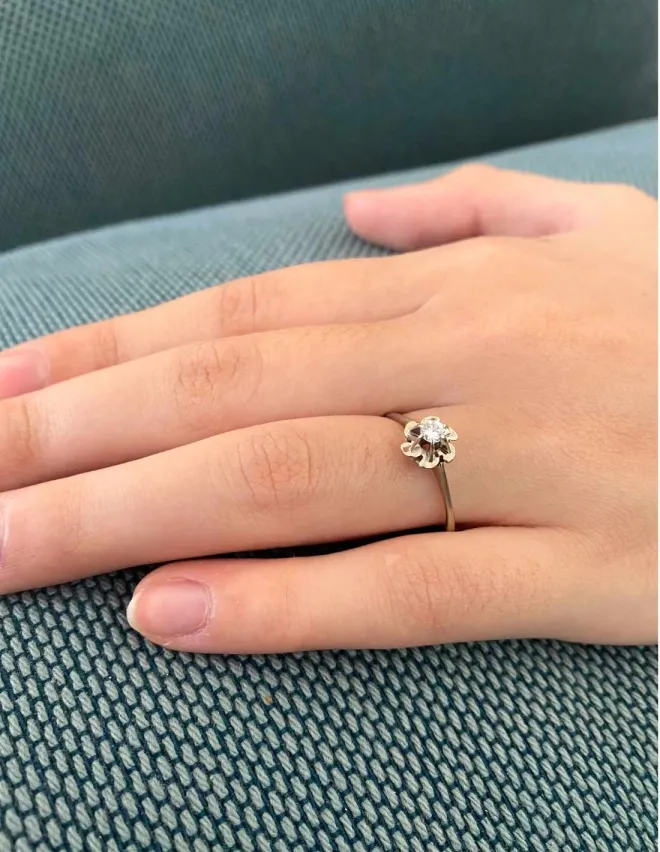 Bague Solitaire Diamant Or Blanc 18k