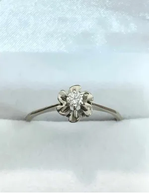 Bague Solitaire Diamant Or Blanc 18k 2