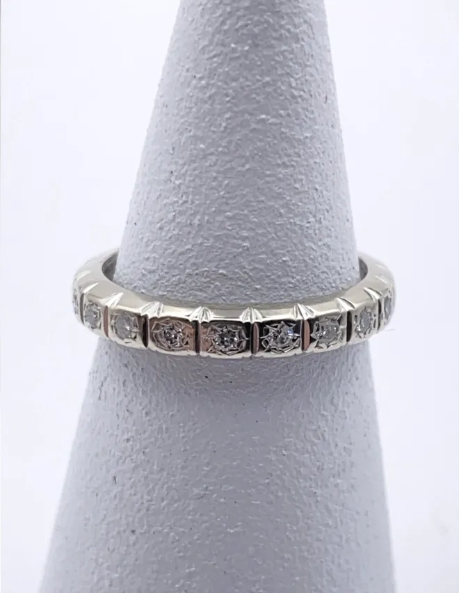 Bague Alliance Or Blanc 18k & Diamants