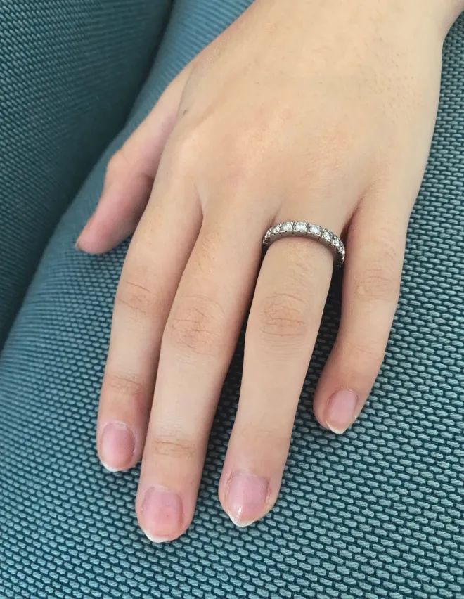 Bague Alliance Or Blanc 18k & Diamants