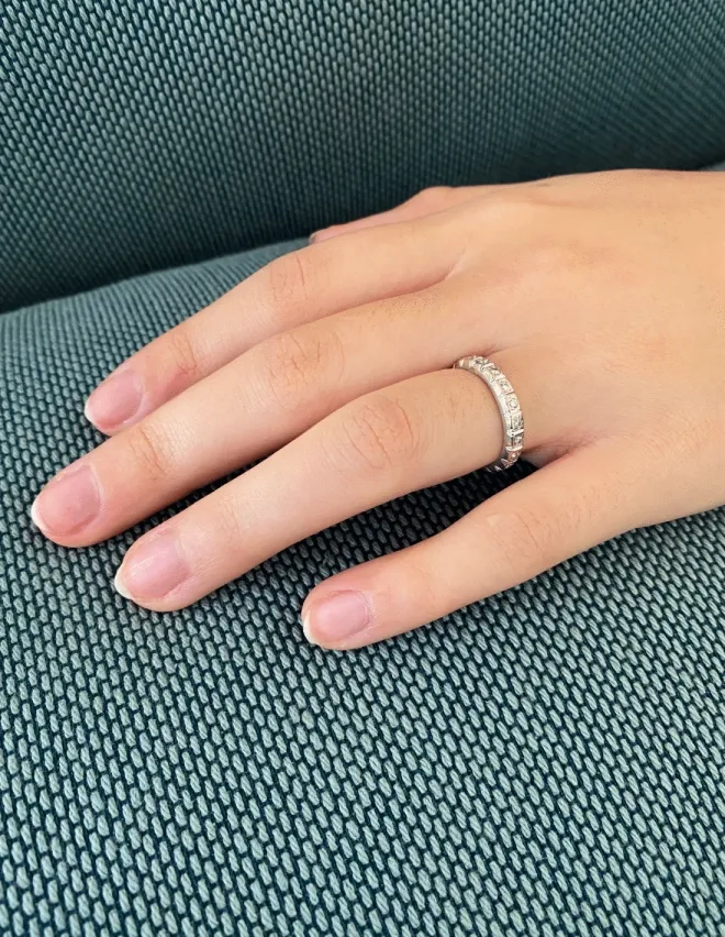 Bague Alliance Or Blanc 18k & Diamants