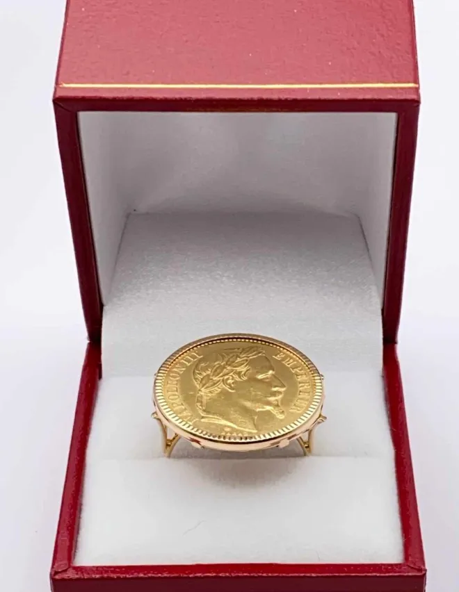 Bague Vintage Or Jaune Pièce 20 Francs