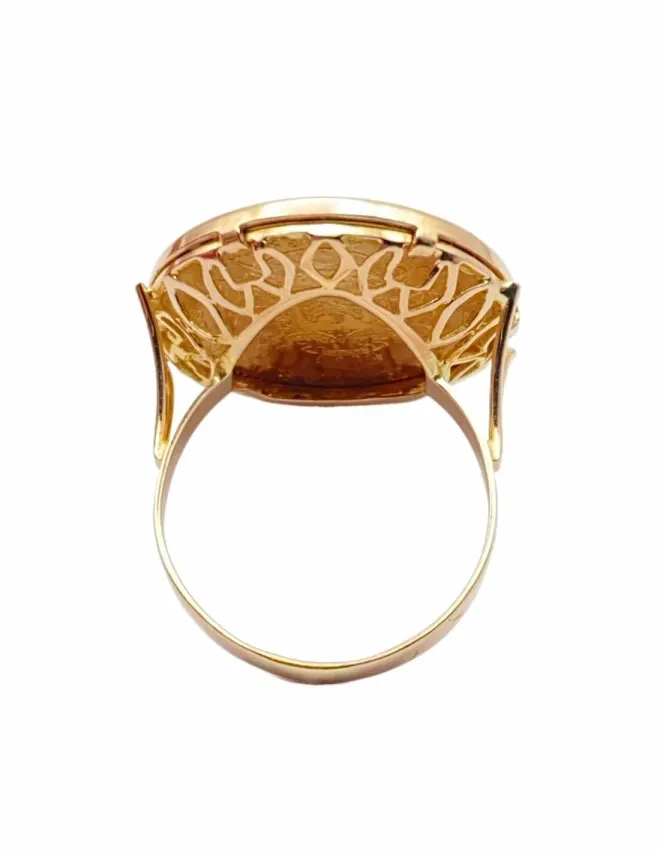 Bague Vintage Or Jaune Pièce 20 Francs