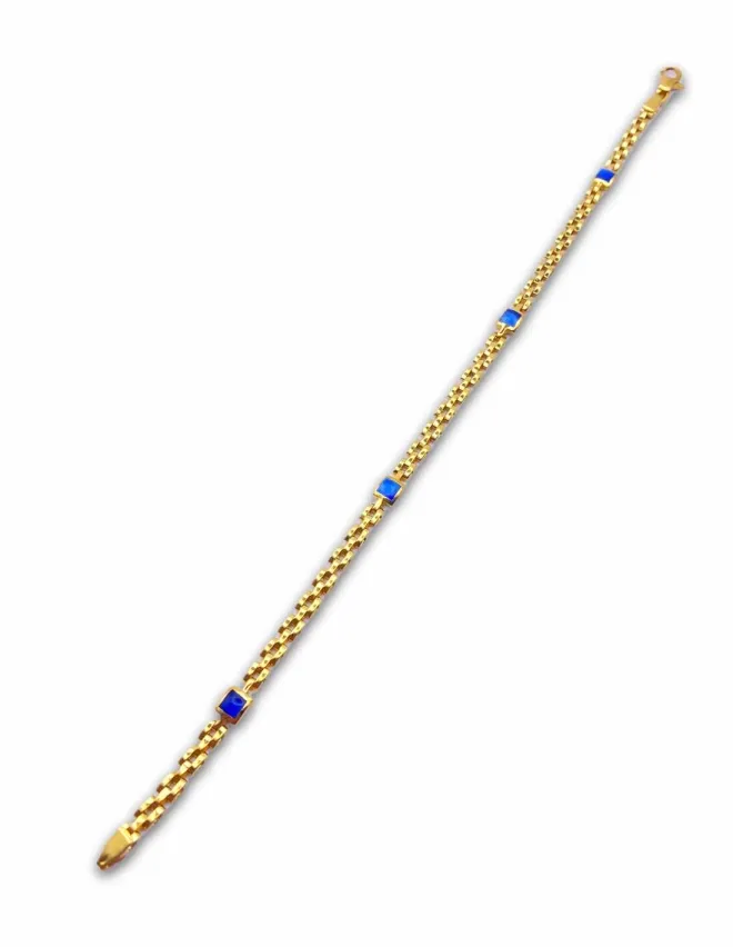Bracelet Or Jaune 18k & Lapis lazuli