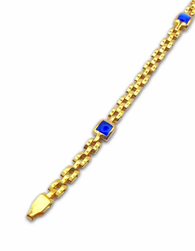 Bracelet Or Jaune 18k & Lapis lazuli