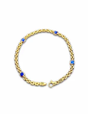 Bracelet Or Jaune 18k & Lapis lazuli