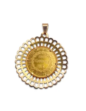 Rare Pendentif Vintage Pièce 2O Francs Or 2