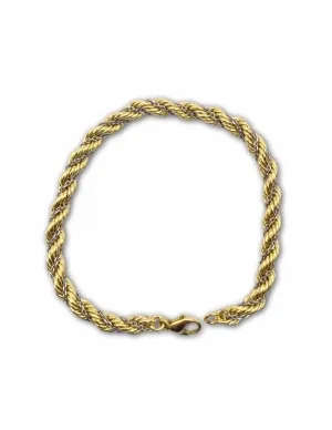 Bracelet Maille Corde 2 Ors 18k