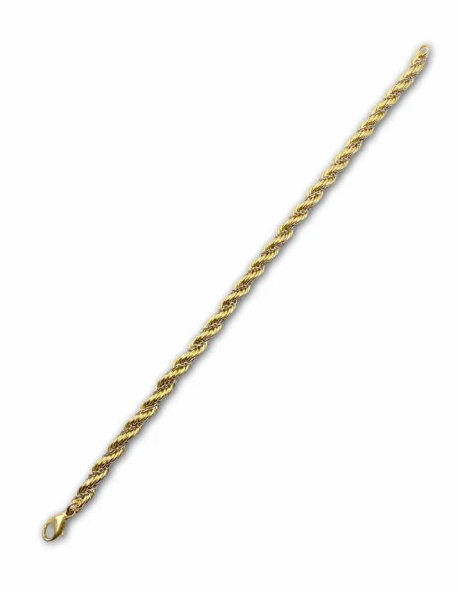 Bracelet Maille Corde 2 Ors 18k