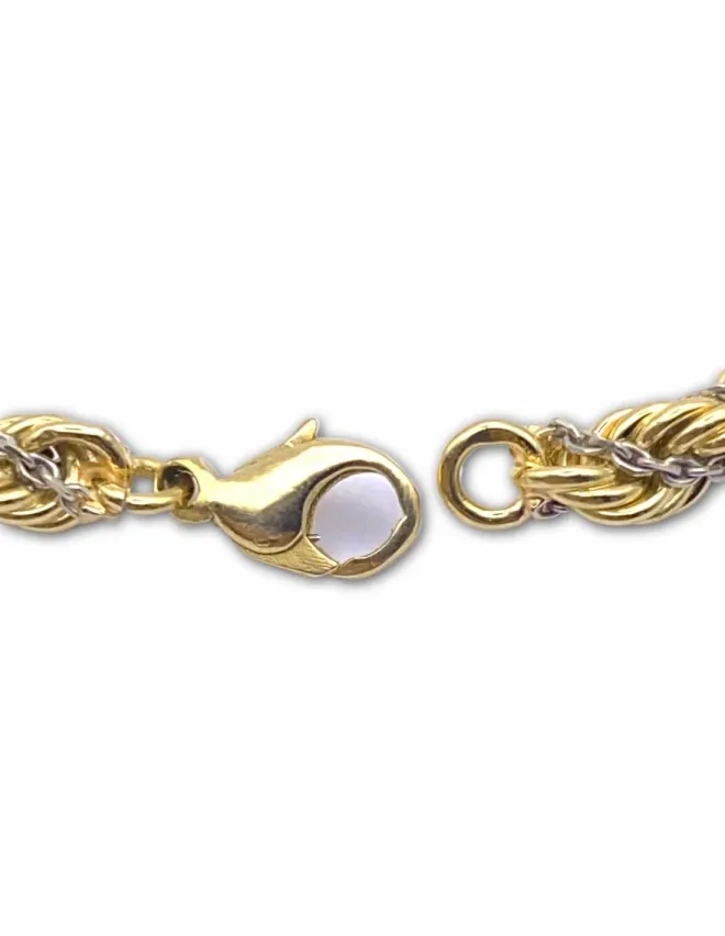 Bracelet Maille Corde 2 Ors 18k