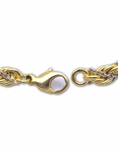 Bracelet Maille Corde 2 Ors 18k