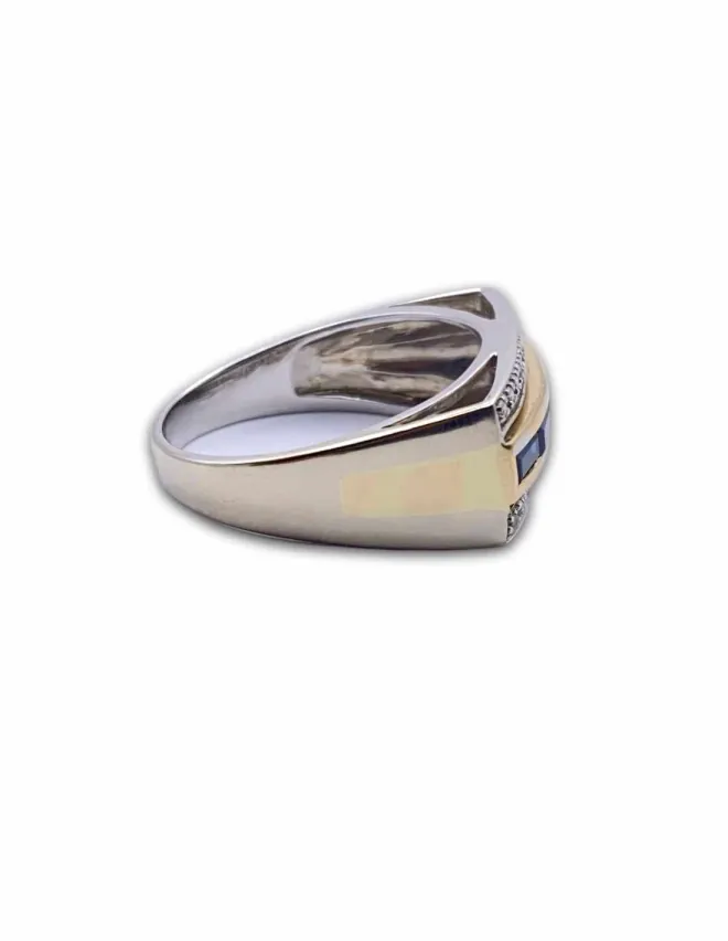 Bague Bicolore 0r 18k Saphirs & Diamants