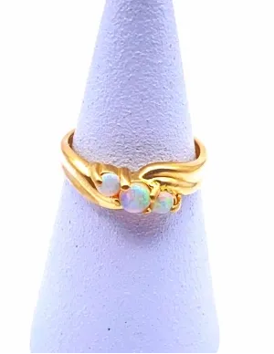 Bague Or Jaune 18k & Opales 2