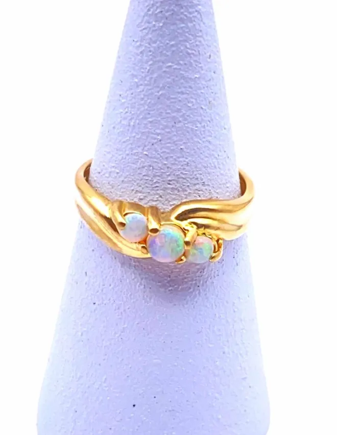 Bague Or Jaune 18k & Opales