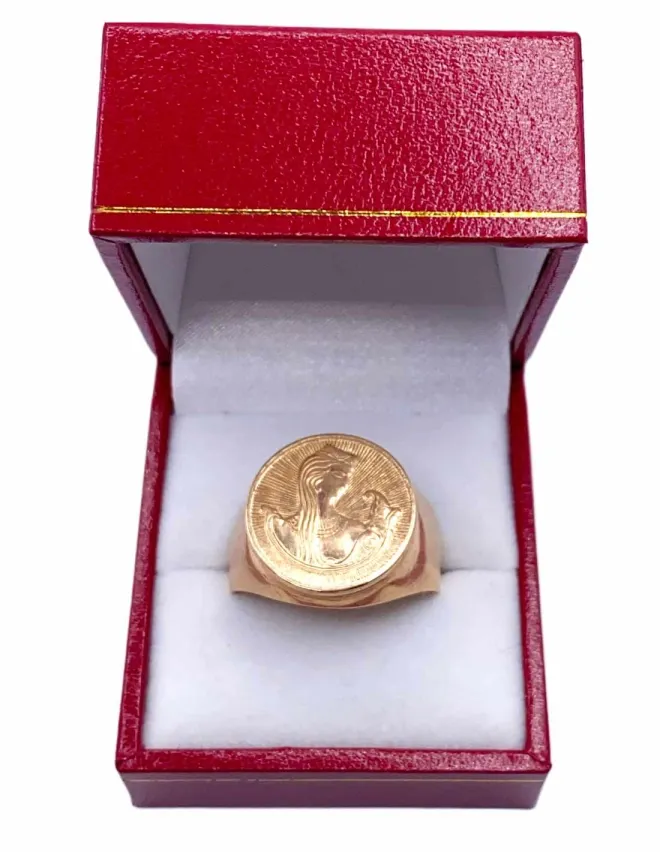 Bague Figure Du Monde Slave en Or Rose 14K