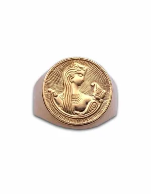 Bague Figure Du Monde Slave en Or Rose 14K