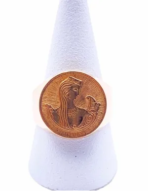 Bague Figure Du Monde Slave en Or Rose 14K 2