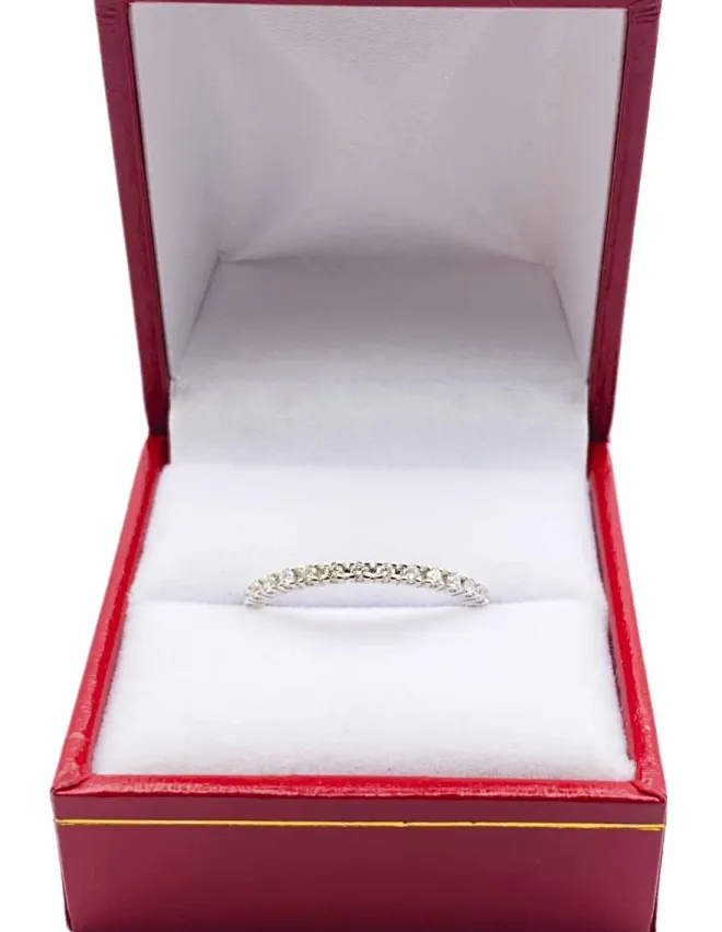 Bague Alliance Or Blanc 18K et Diamants