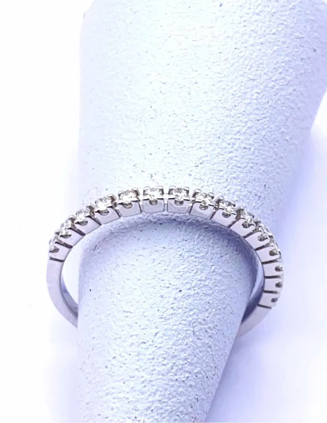 Bague Alliance Or Blanc 18K et Diamants