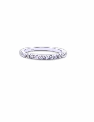 Bague Alliance Or Blanc 18K et Diamants