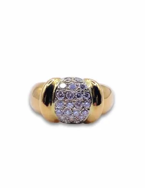 Bague Tank Or Jaune 18K et Diamants 2
