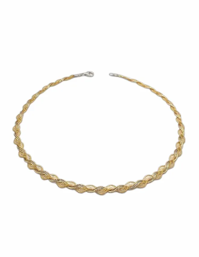 Collier Tressé Fils & Resilles 3 Ors 18K