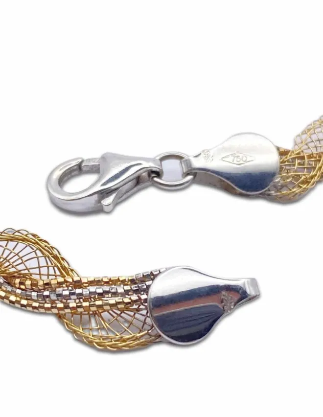 Collier Tressé Fils & Resilles 3 Ors 18K