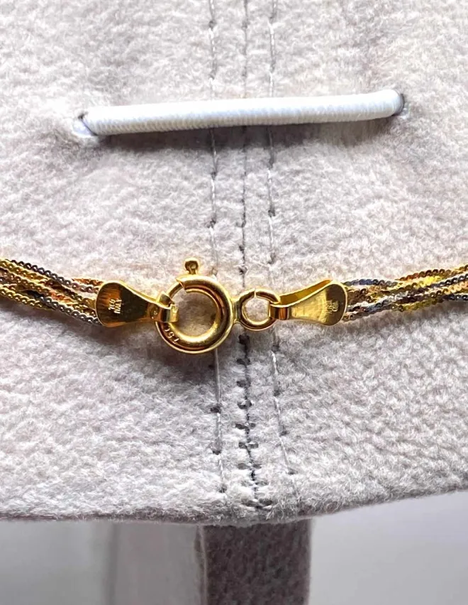 Collier Tressé Bicolore Or 18K