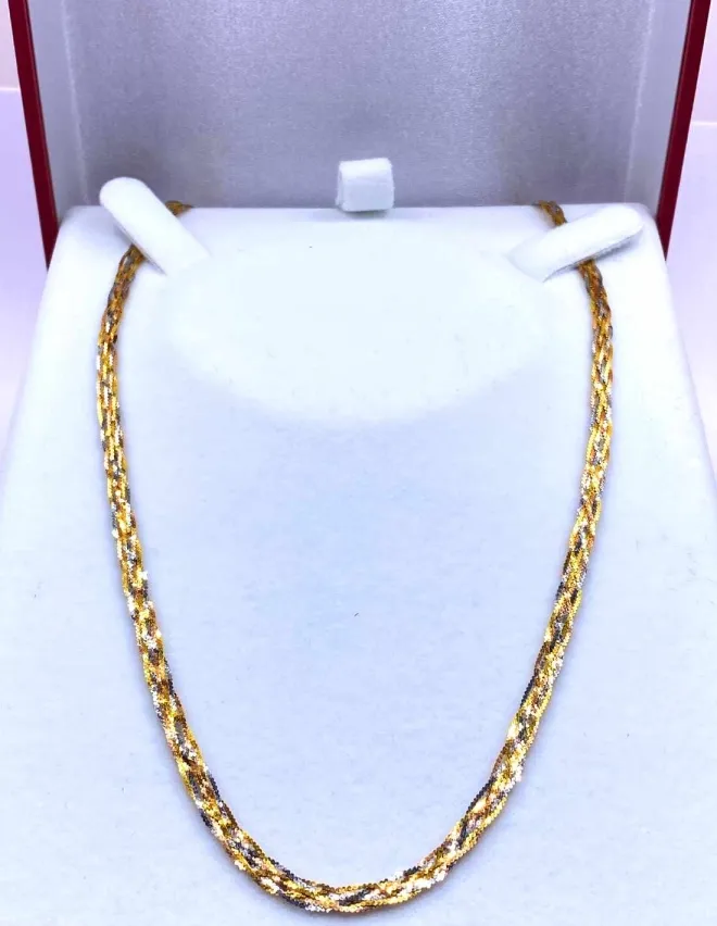 Collier Tressé Bicolore Or 18K