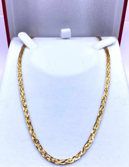 Collier Tressé Bicolore Or 18K