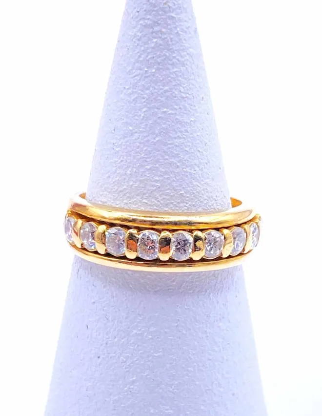 Bague Demi Alliance Or Jaune & Diamants