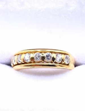 Bague Demi Alliance Or Jaune & Diamants 2