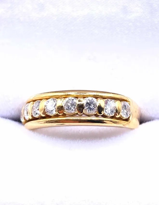 Bague Demi Alliance Or Jaune & Diamants