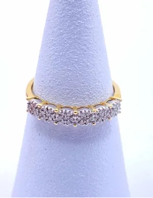 Bague Alliance Or jaune, Or Blanc Diamants 2