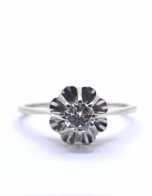 Bague Solitaire Or Blanc & Diamant