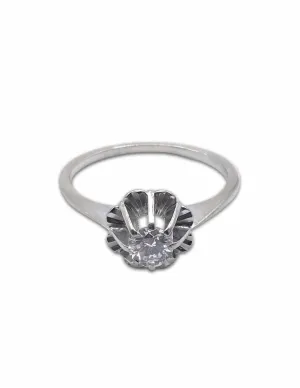 Bague Solitaire Or Blanc & Diamant 2