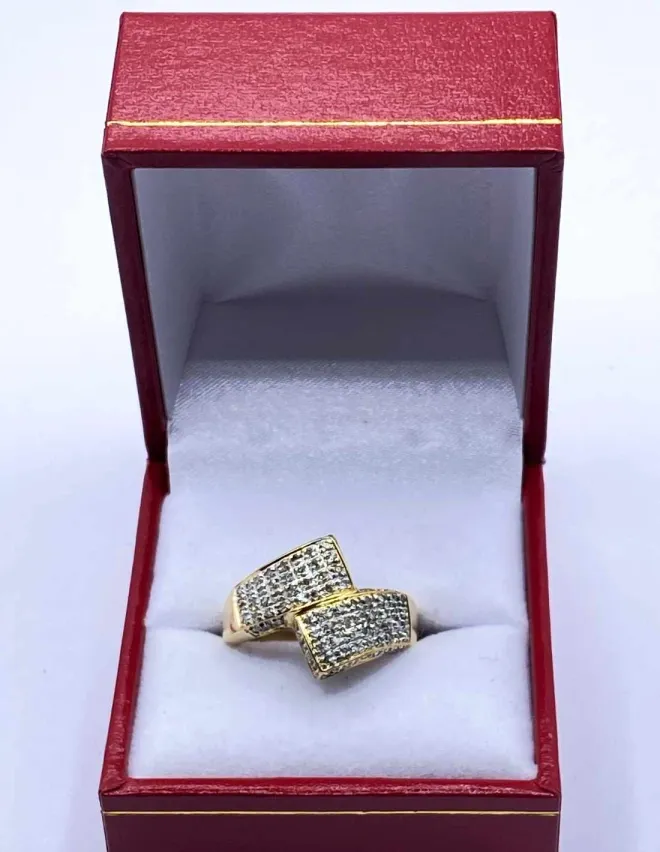 Bague Croisée Or Jaune 18K & Diamants