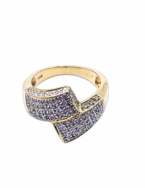 Bague Croisée Or Jaune 18K & Diamants