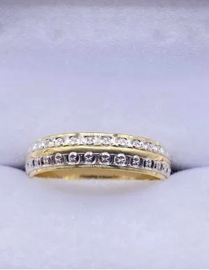 Alliance Bicolore Diamantée 18K 2