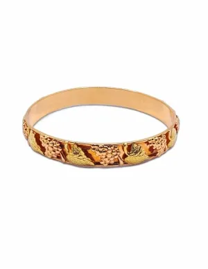 Bracelet Jonc Or 18K Grappes de Raisins et Feuilles de Vignes