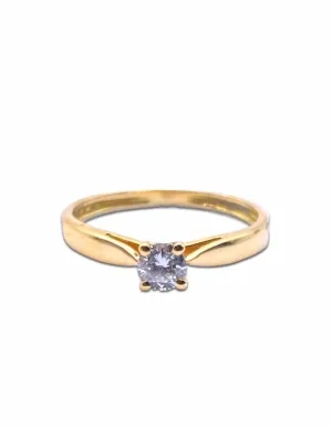 Bague Solitaire Or 18K & Diamant