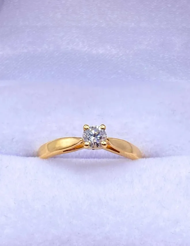 Bague Solitaire Or 18K & Diamant