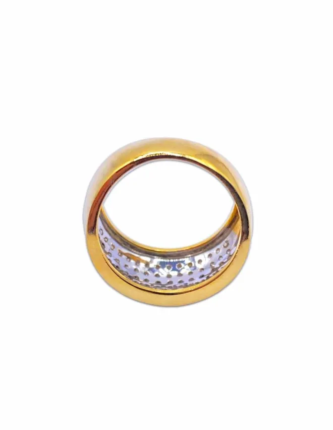 Bague Jonc Or Jaune 18k & Pavage Diamants