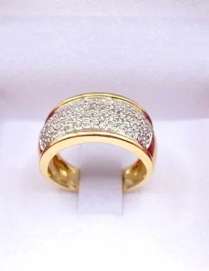 Bague Jonc Or Jaune 18k & Pavage Diamants 2