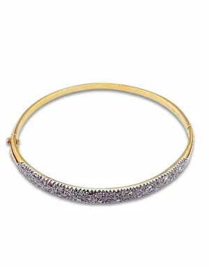 Bracelet Jonc Ouvrant Or 18K & Diamants
