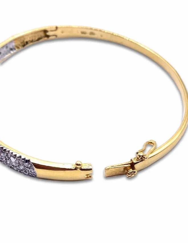 Bracelet Jonc Ouvrant Or 18K & Diamants