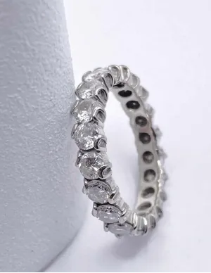 Bague Alliance Or Blanc 18K et Diamants 2