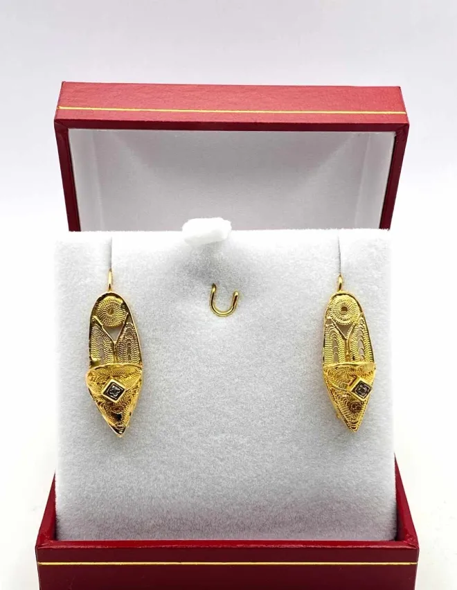 Boucles d'Oreilles Or Jaune & Diamants